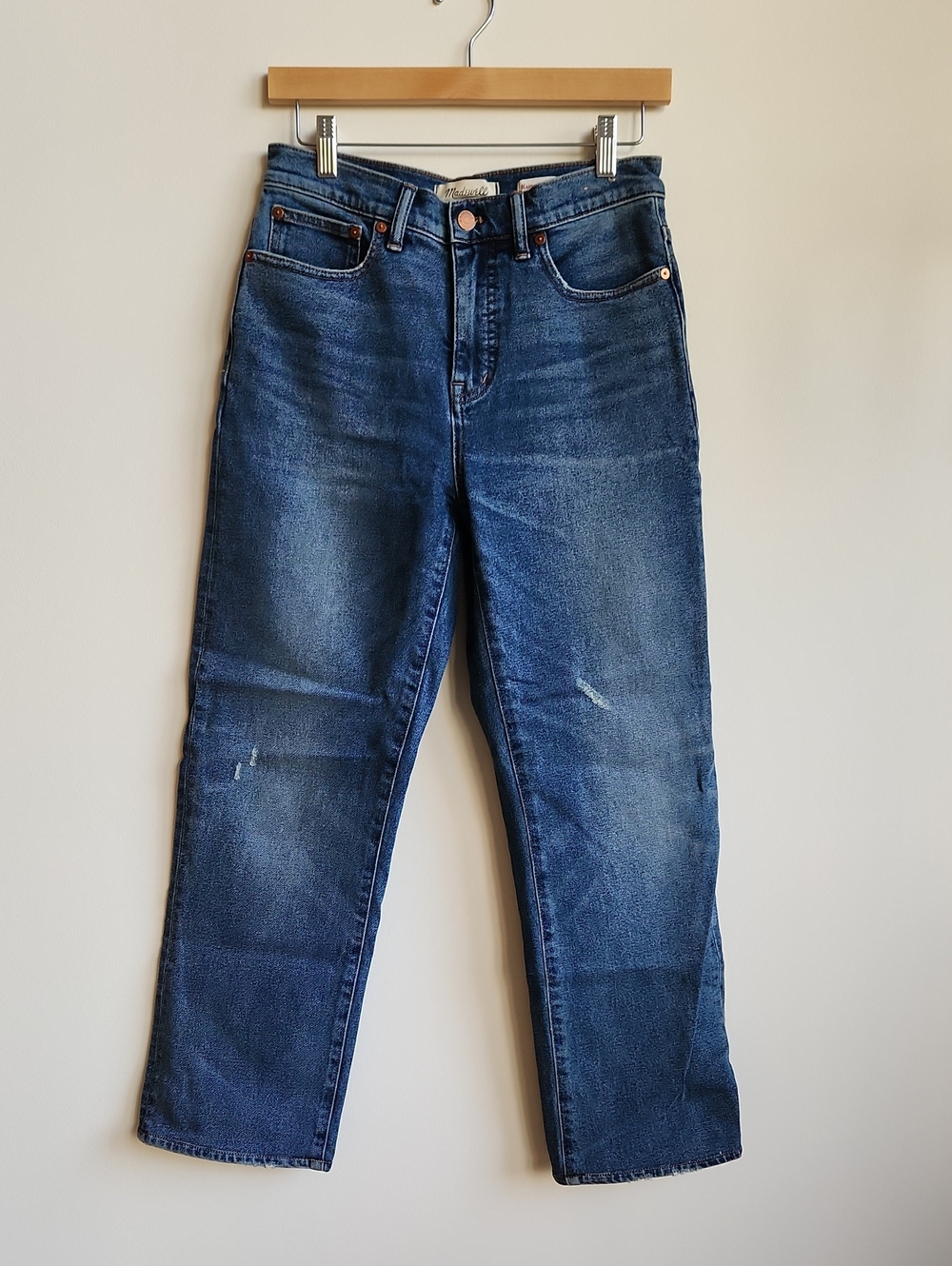 Madewell Mid Rise Distressed Denim